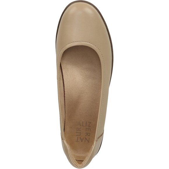 Naturalizer Women's Nude Closed Rounded Toe Slip on Flexy Ballet Flat Shoes - Picture 5 of 9